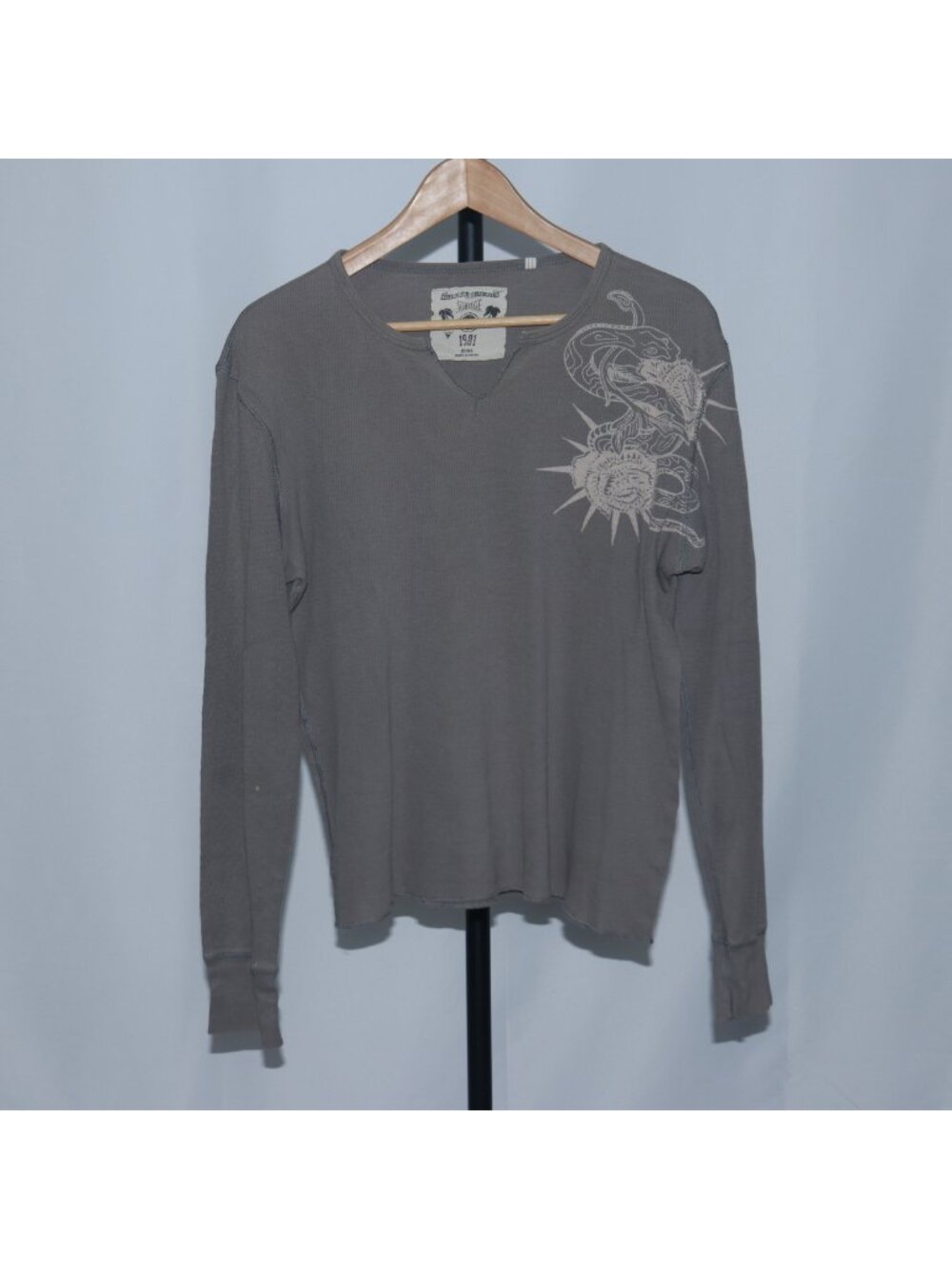 Guess Jeans Womens Long Sleeve Sweater Grey Sun Snake Graphic Size XL